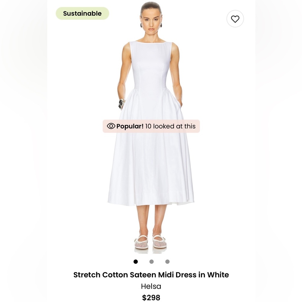NWT Helsa midi dress in white. Size XS